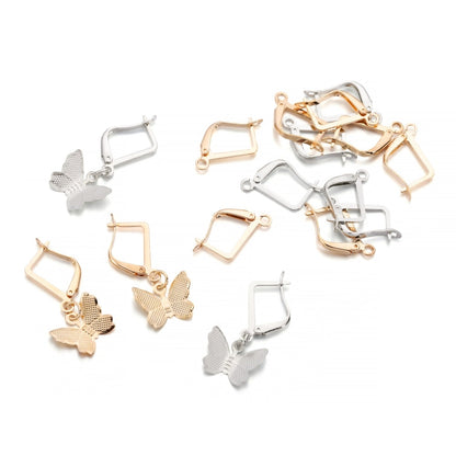 Crochets de boucles d'oreilles à levier français, 50 pièces