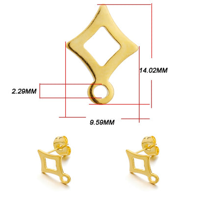 Base de clou de boucle d'oreille géométrique en acier inoxydable, 10 pièces
