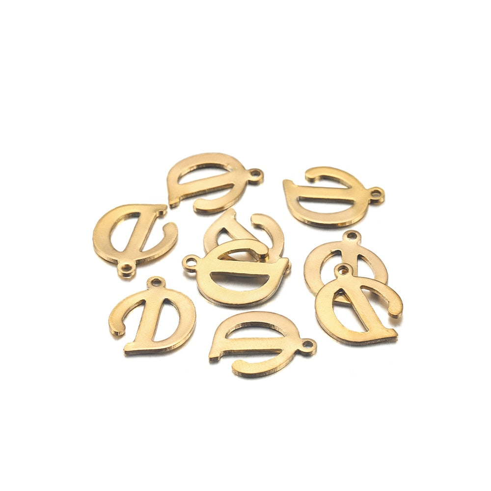 Anhänger mit englischen Buchstaben aus Edelstahl, 26 Stück