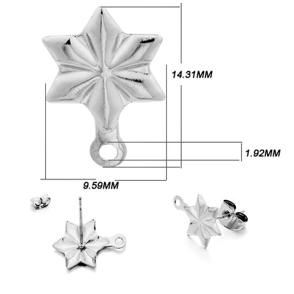Base de clou de boucle d'oreille géométrique en acier inoxydable, 10 pièces