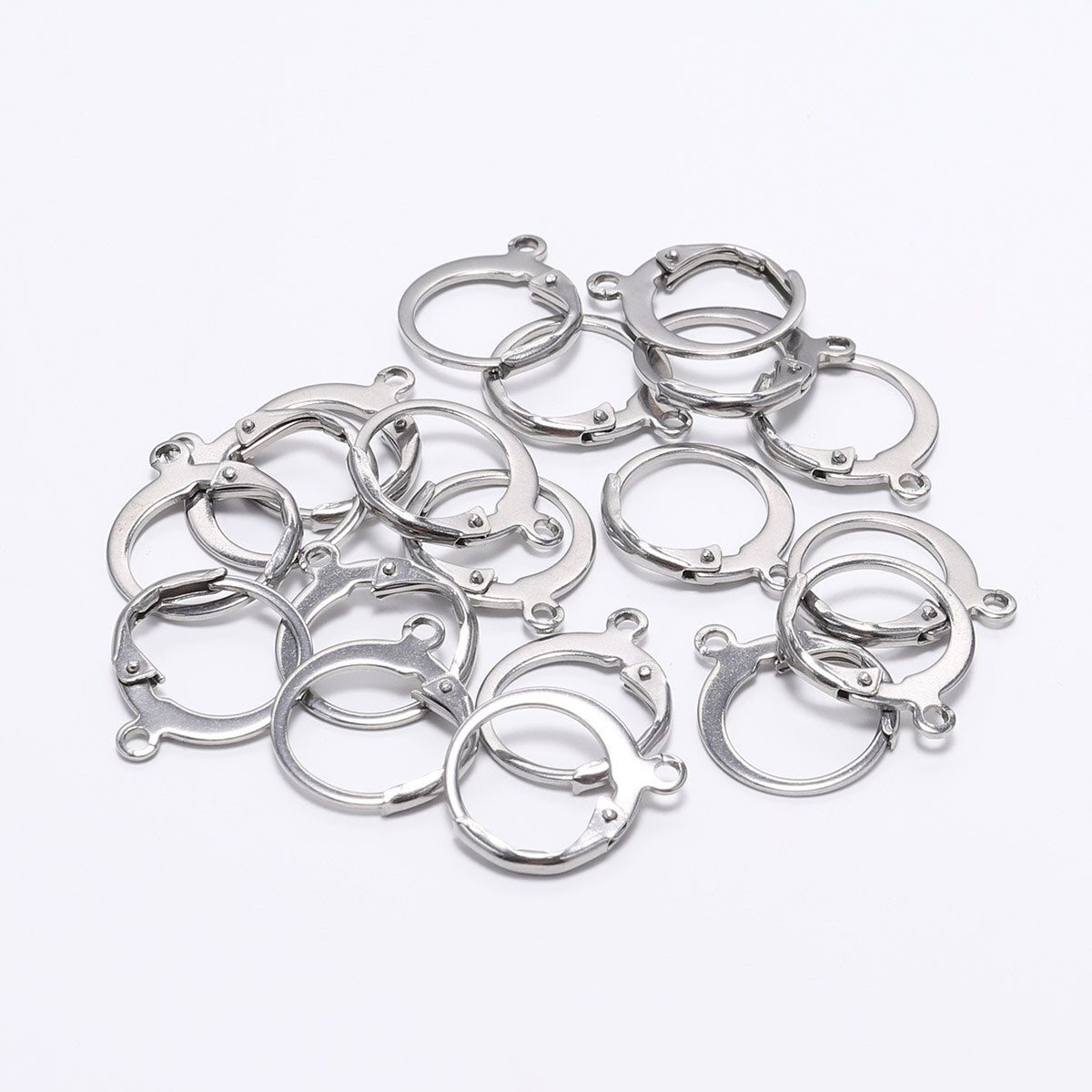 Crochets de Boucle d'Oreille à Levier Français en Acier Inoxydable 14x12mm, 20pcs