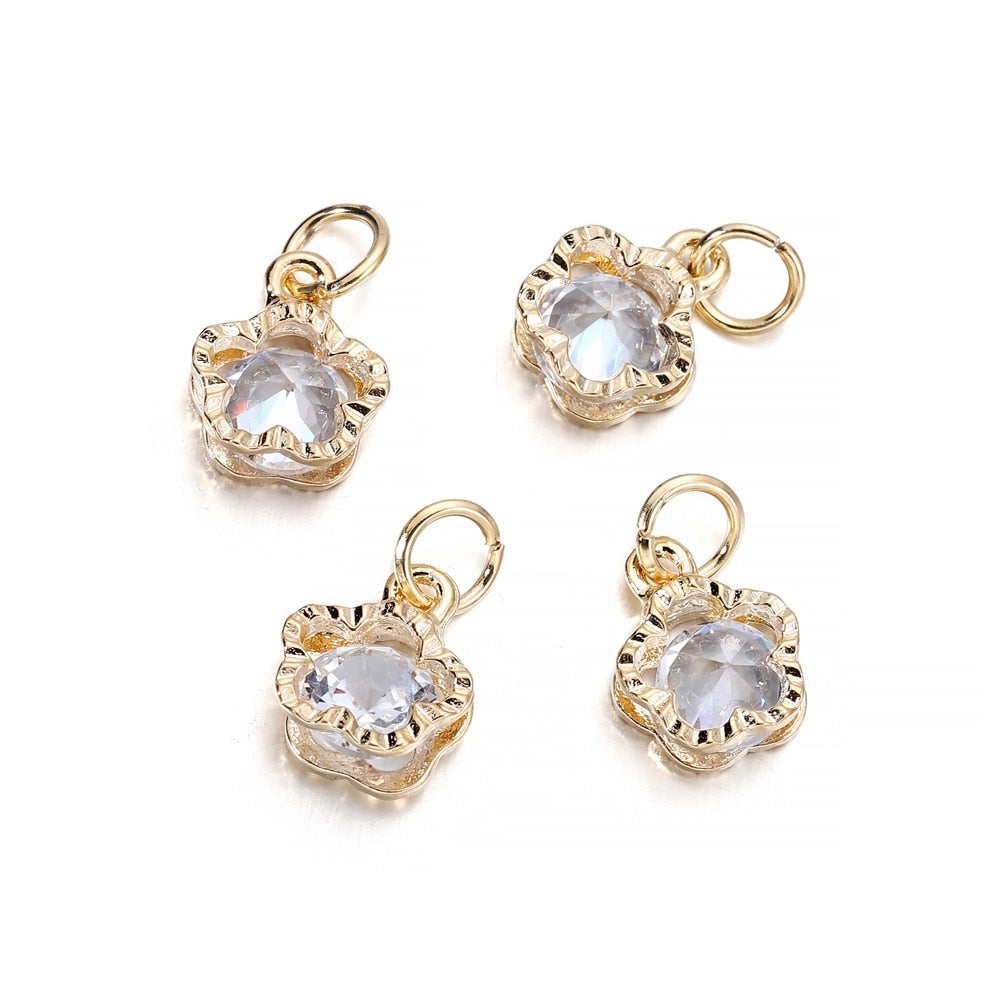Breloques cœurs en strass, 10 pièces