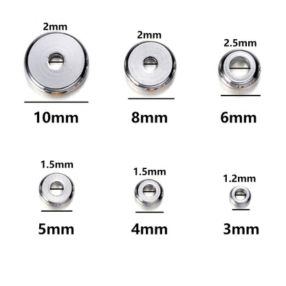 3–10 mm flache, runde Edelstahl-Abstandsperlen, 20 Stück