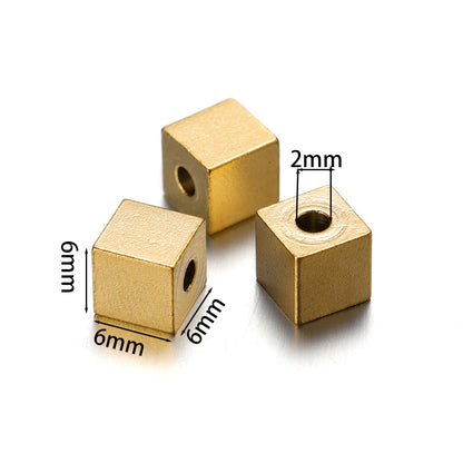 Perles d'espacement en tube et cube en acier inoxydable, 20 pièces