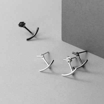 Two Type Minimalism Line Earrings