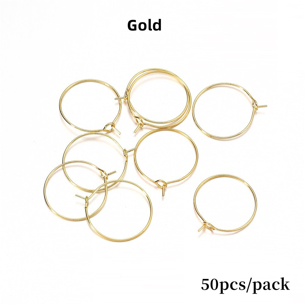 Boucles d'oreilles créoles suspendues à grand cercle de 20 à 40 mm, 10 à 50 pièces