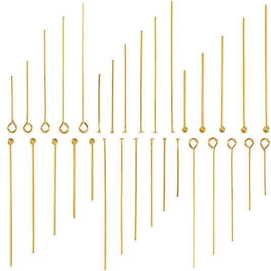 Gold Plated Ball Head Steel Pins, 100pcs