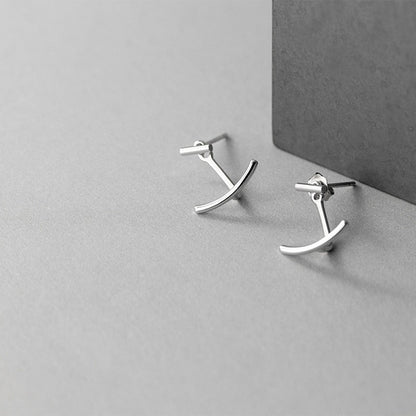 Two Type Minimalism Line Earrings