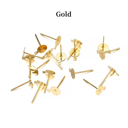 6-12 mm Stud Earring Blank Base, 200pcs