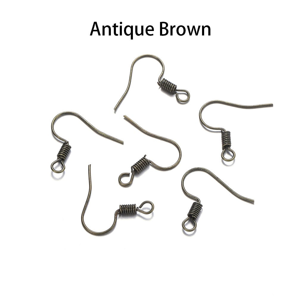 Crochets de boucles d'oreilles simples en métal, 100 pièces