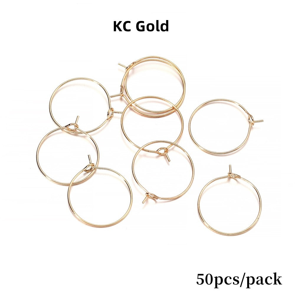 Boucles d'oreilles créoles suspendues à grand cercle de 20 à 40 mm, 10 à 50 pièces