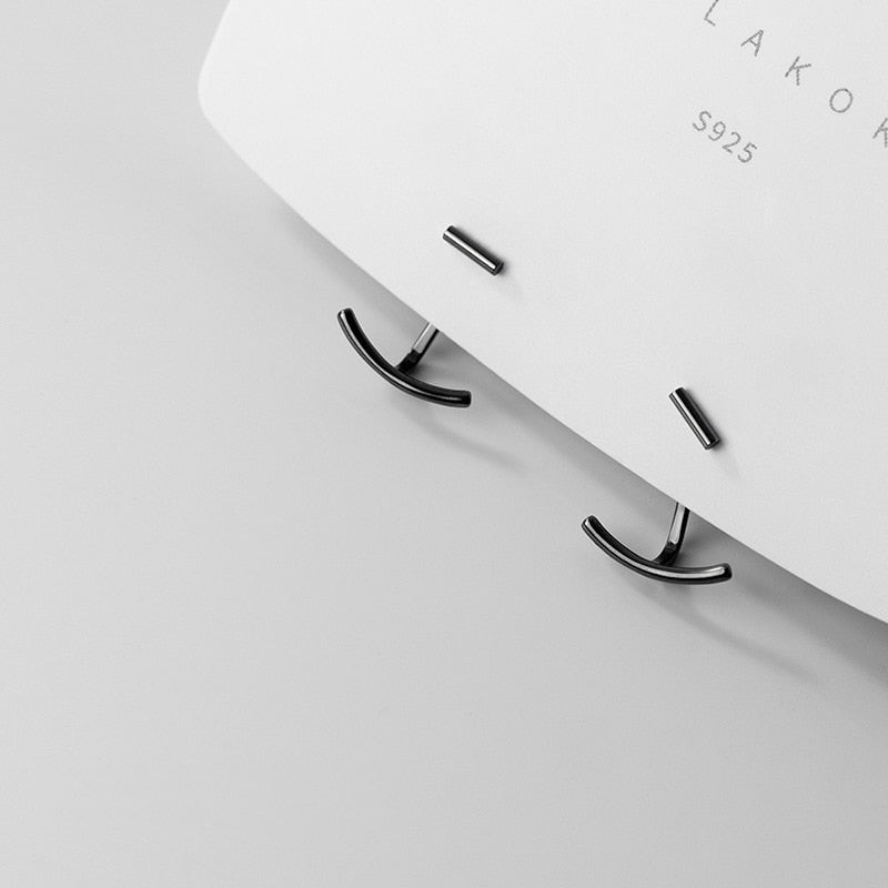 Two Type Minimalism Line Earrings