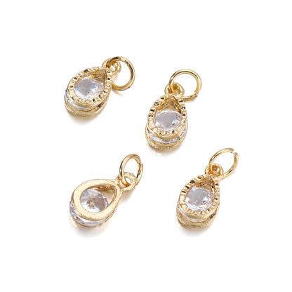 Breloques cœurs en strass, 10 pièces