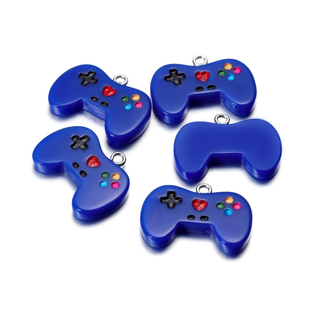 Bunte süße Gamepad-Harz-Anhänger, 10 Stück