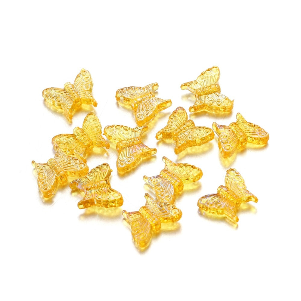 50 Stück Schmetterling AB Farbe Acryl Charms Perlen