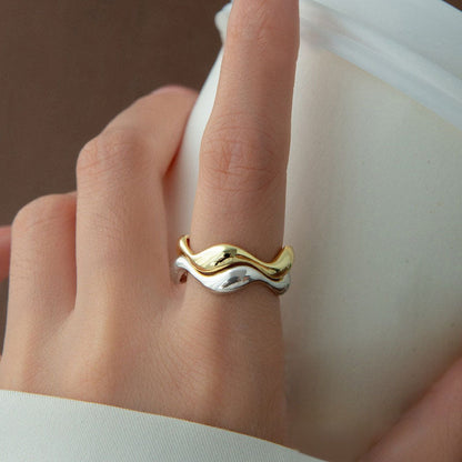 Stapelbarer Ring mit Wassertropfen