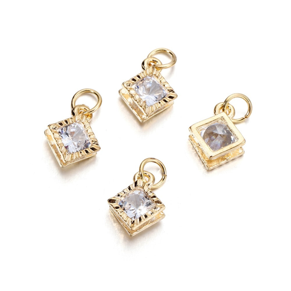 Breloques cœurs en strass, 10 pièces