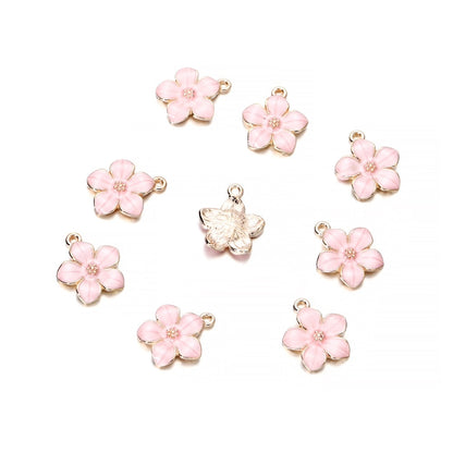 Mix Style Flower Pendants, 10Pcs