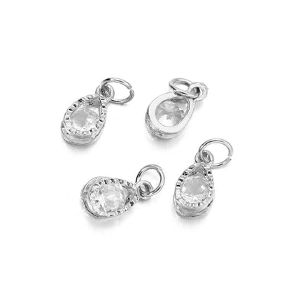 Breloques cœurs en strass, 10 pièces