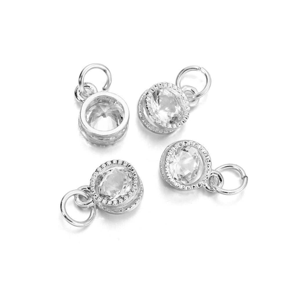 Breloques cœurs en strass, 10 pièces