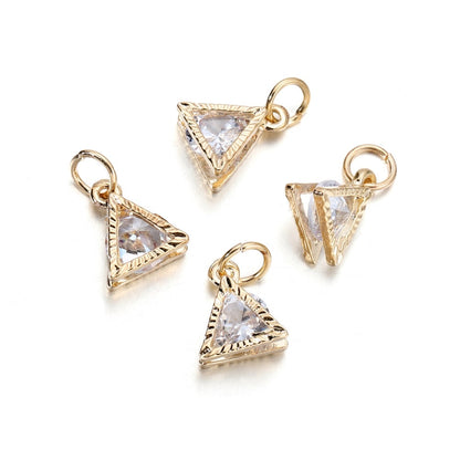 Breloques cœurs en strass, 10 pièces