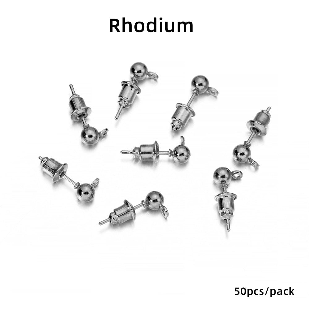 Épingles de base pour boucles d'oreilles à tige de 3 à 6 mm, 20 à 50 pièces