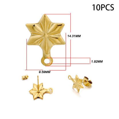 Clous de boucles d'oreilles vierges en acier inoxydable, 10-20 pièces