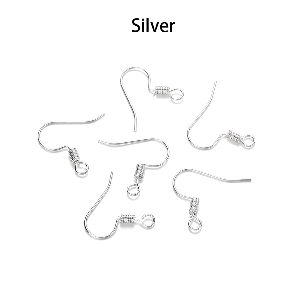 Crochets de boucles d'oreilles simples en métal, 100 pièces