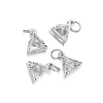 Breloques cœurs en strass, 10 pièces