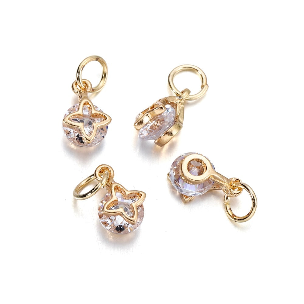 Breloques cœurs en strass, 10 pièces