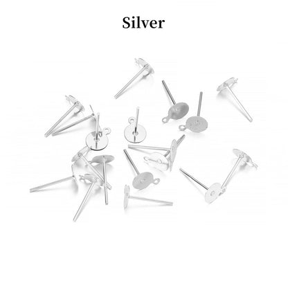 6-12 mm Stud Earring Blank Base, 200pcs