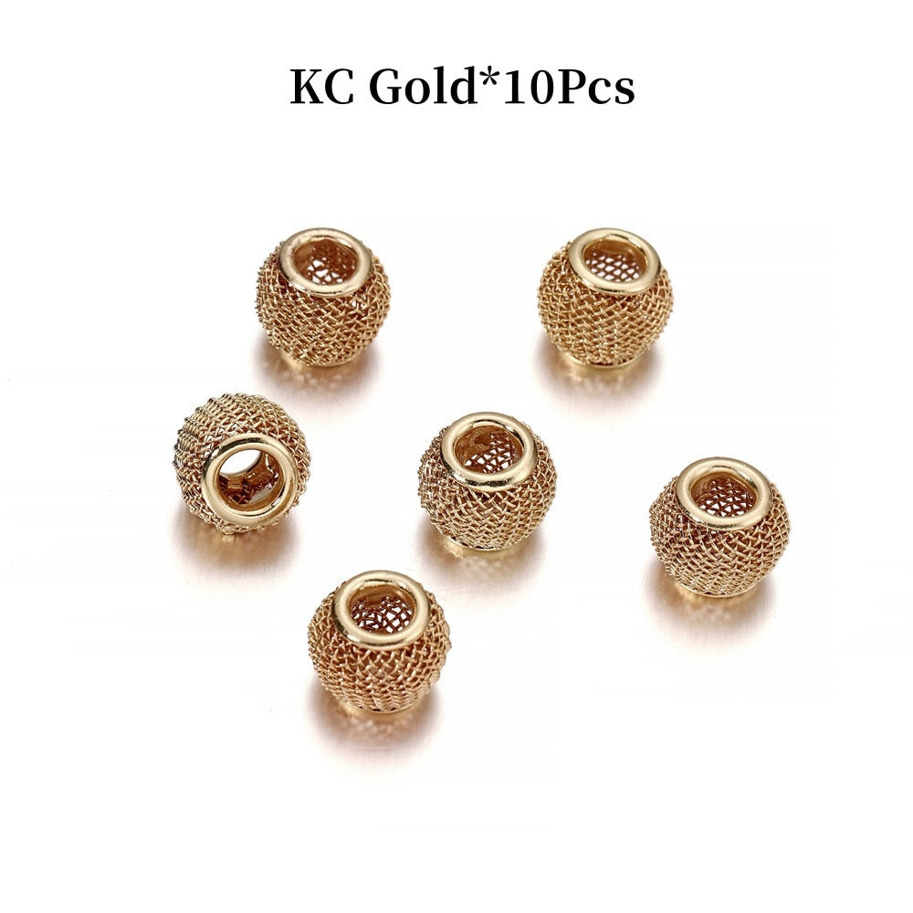 10 x 12 mm Metallgeflecht-Abstandshalter, großes Loch, 10 Stück