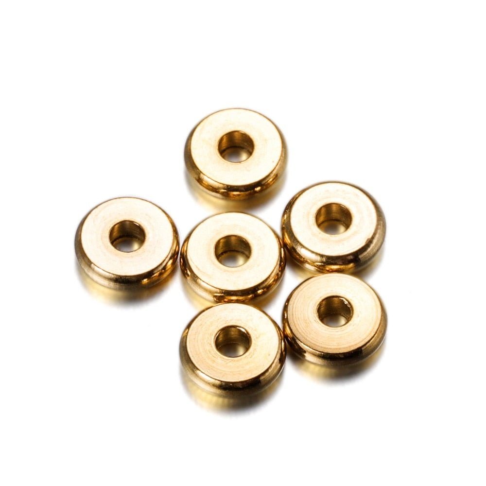 3–10 mm flache, runde Edelstahl-Abstandsperlen, 20 Stück