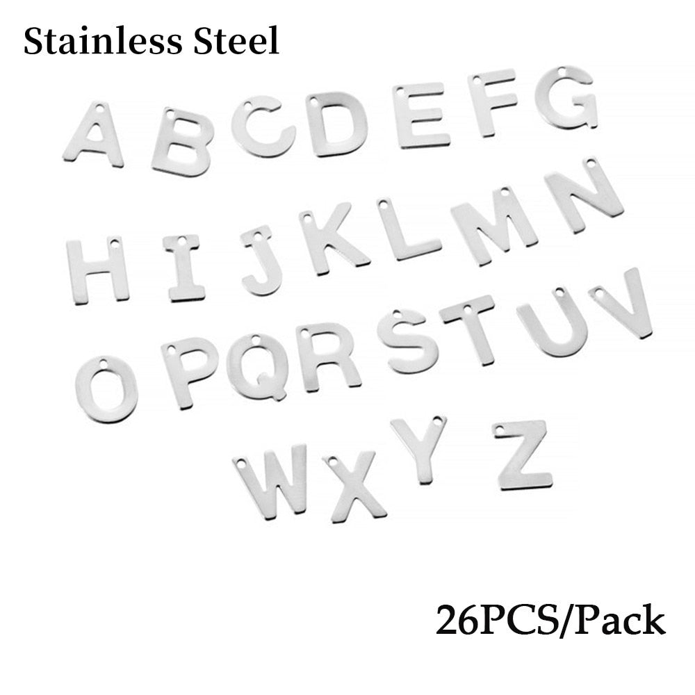 26 Stück Legierung eingelegte Strasssteine ​​AZ englische Buchstaben-Alphabet-Anhänger