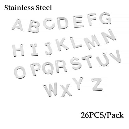26 Stück Legierung eingelegte Strasssteine ​​AZ englische Buchstaben-Alphabet-Anhänger