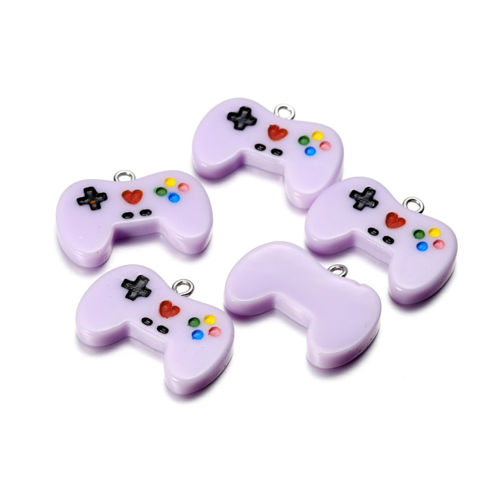 Bunte süße Gamepad-Harz-Anhänger, 10 Stück