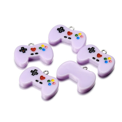 Bunte süße Gamepad-Harz-Anhänger, 10 Stück