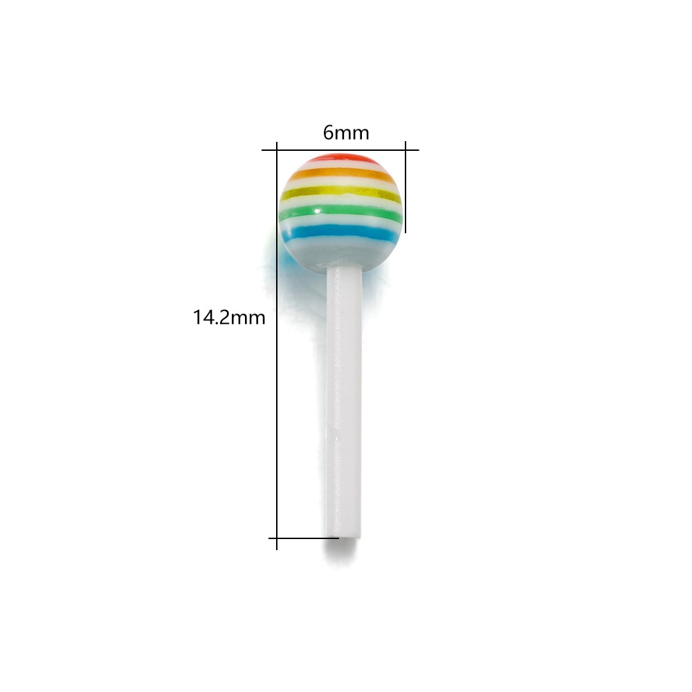 Breloques en forme de sucette en acrylique de couleurs mélangées, 50 pièces