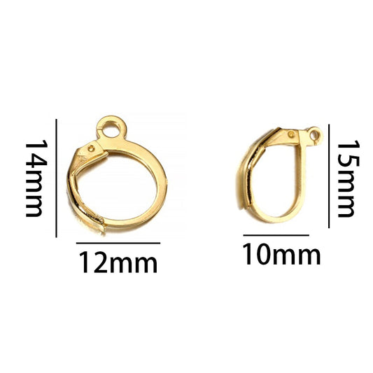 Französische Ohrhaken mit Hebelverschluss auf Drahtbasis, 50 Stück