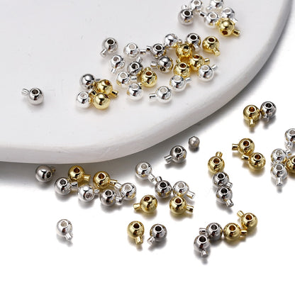 Gold Plated Brass Crimp & End Beads 1mm Hole, 20pcs