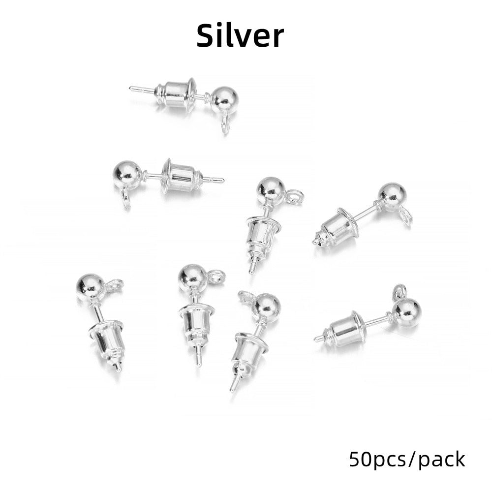 Épingles de base pour boucles d'oreilles à tige de 3 à 6 mm, 20 à 50 pièces