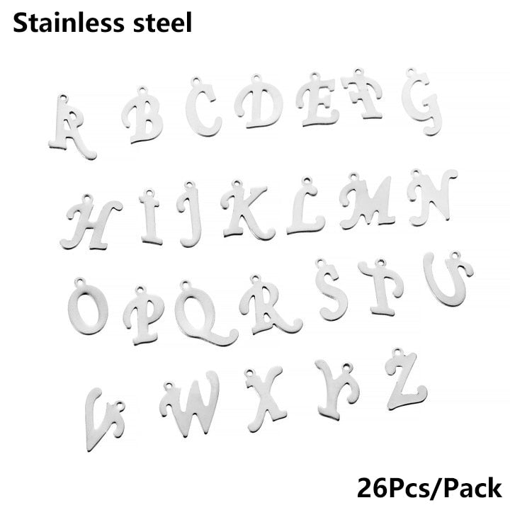 26 Stück Legierung eingelegte Strasssteine ​​AZ englische Buchstaben-Alphabet-Anhänger