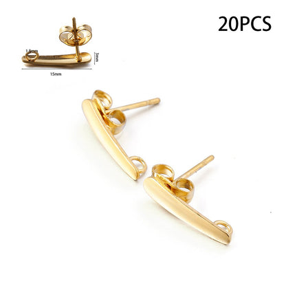 Clous de boucles d'oreilles vierges en acier inoxydable, 10-20 pièces