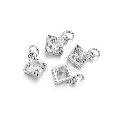 Breloques cœurs en strass, 10 pièces