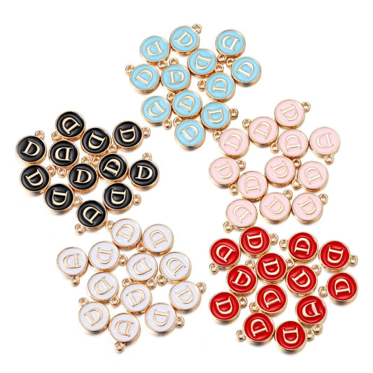 20pcs A-Z Letter Alphabet Charms Pendants, Black and White