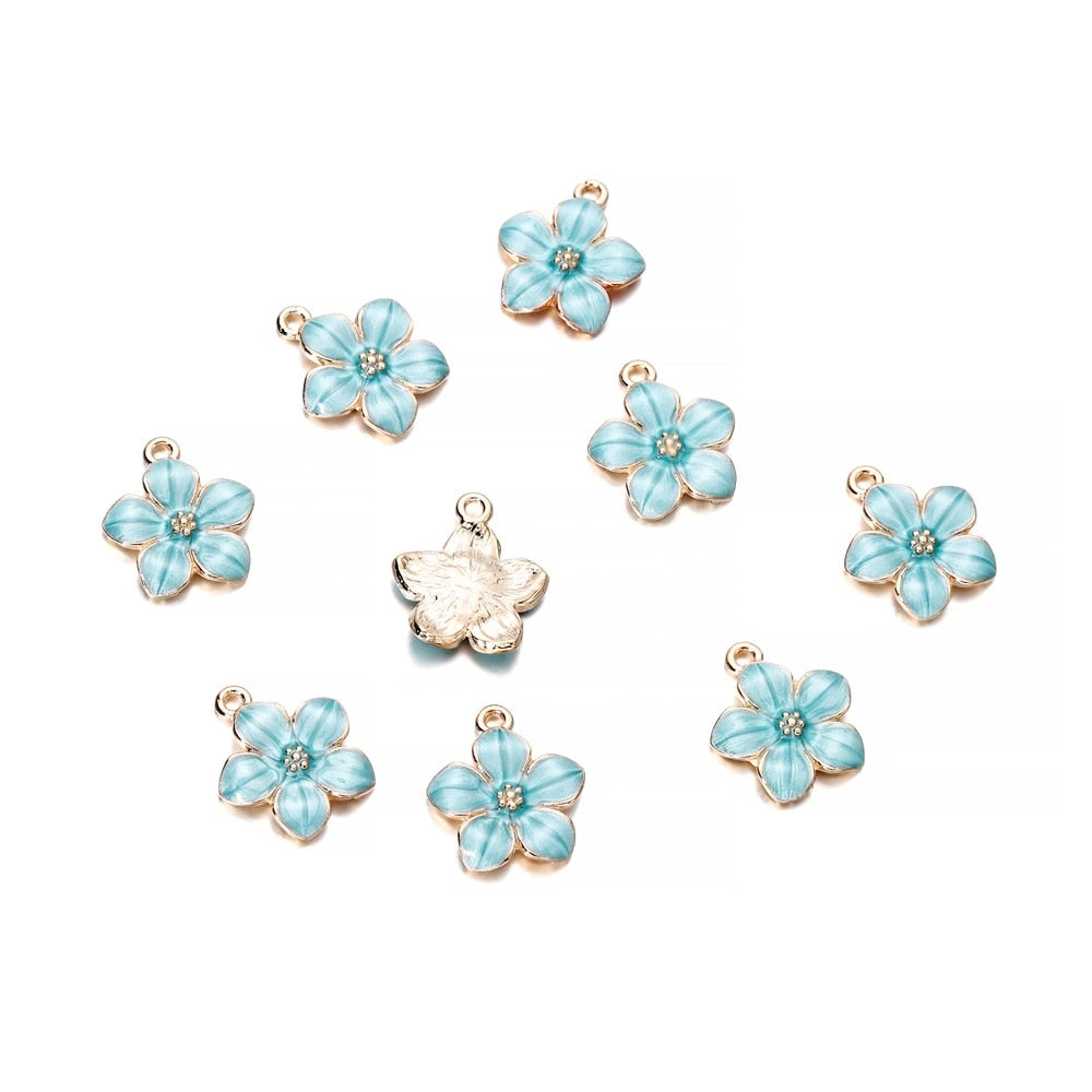 Mix Style Flower Pendants, 10Pcs