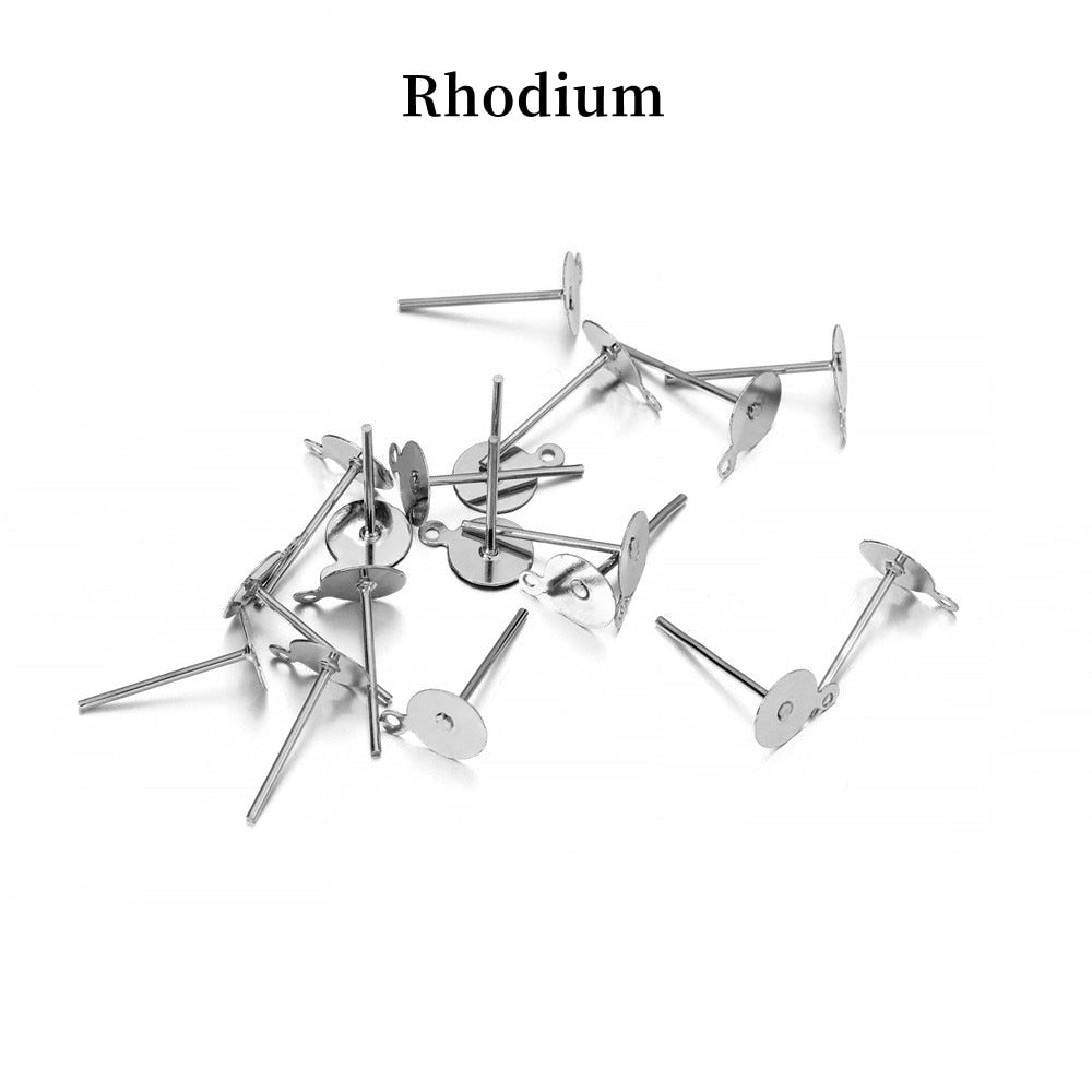 6-12 mm Stud Earring Blank Base, 200pcs