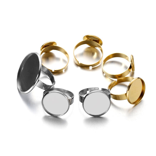 10 Stück metallbeschichtete, verstellbare Ringeinstellungen