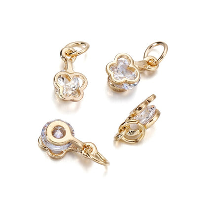 Breloques cœurs en strass, 10 pièces