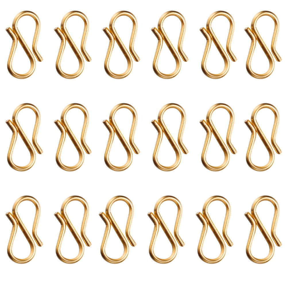 Gold S Shape End Clasps, 20pcs